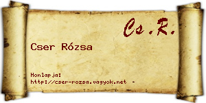 Cser Rózsa névjegykártya